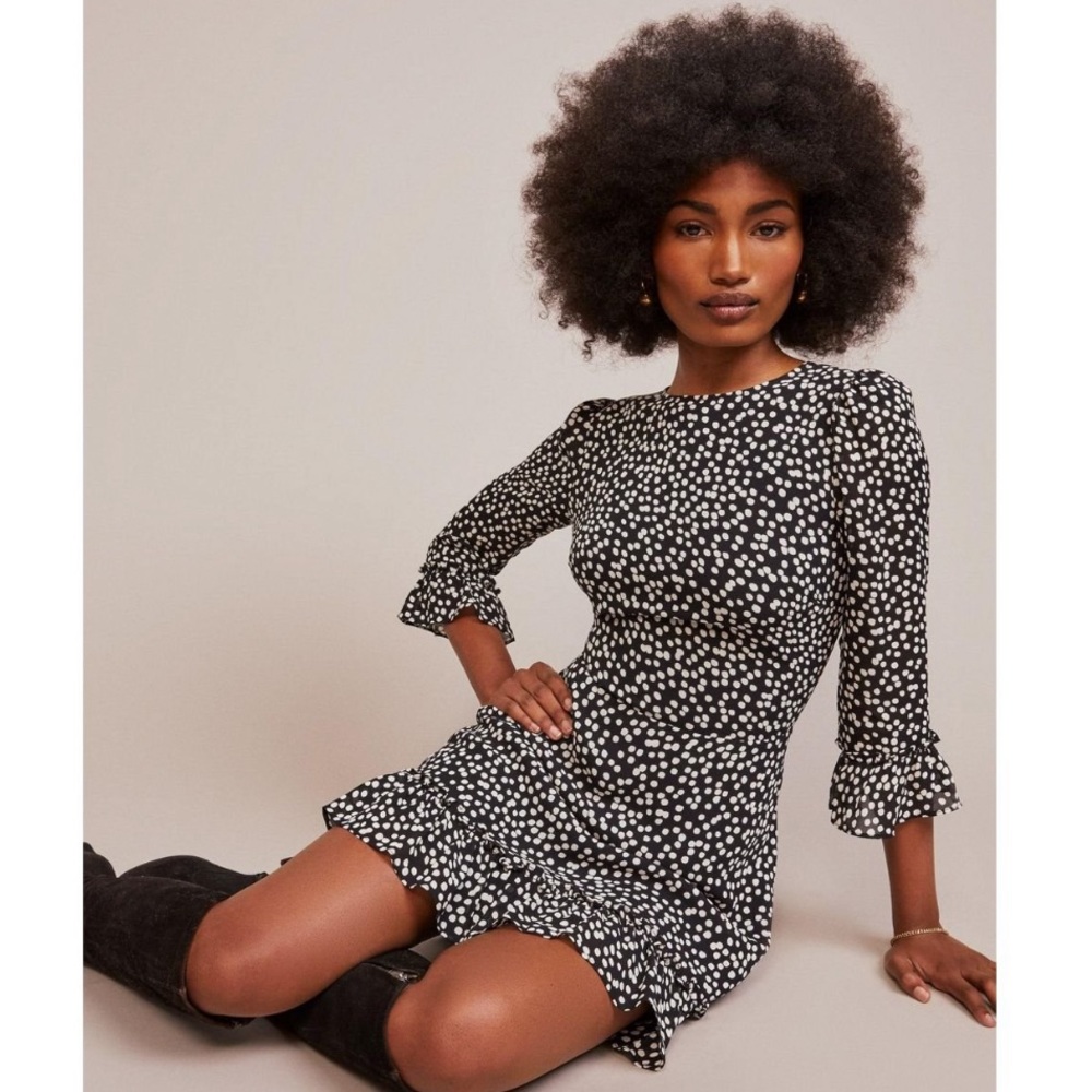 REFORMATION Doutzen Polka-dot Mini Dress